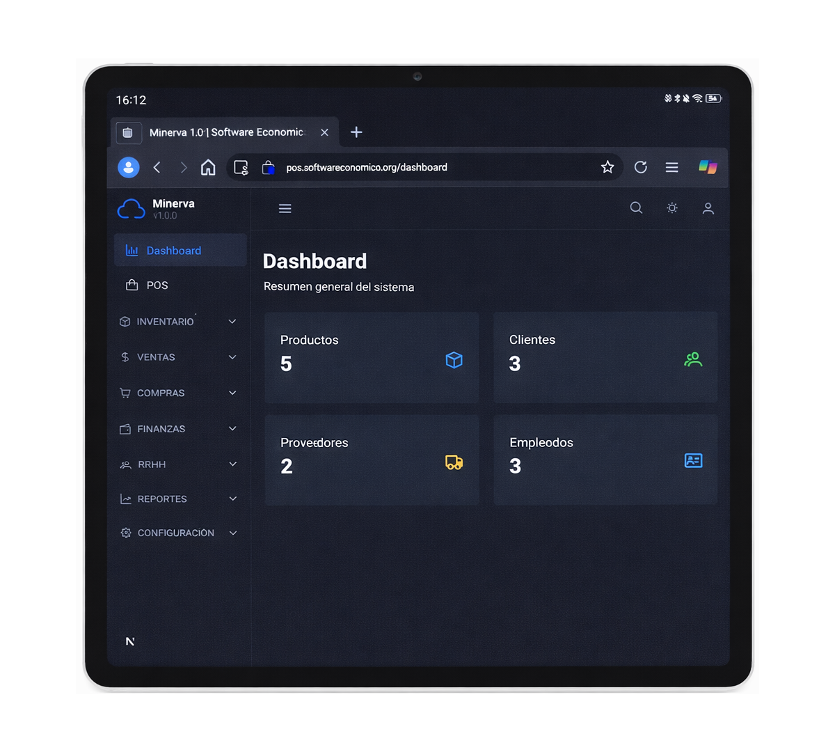 Minerva 1.0.0 - Gestión empresarial