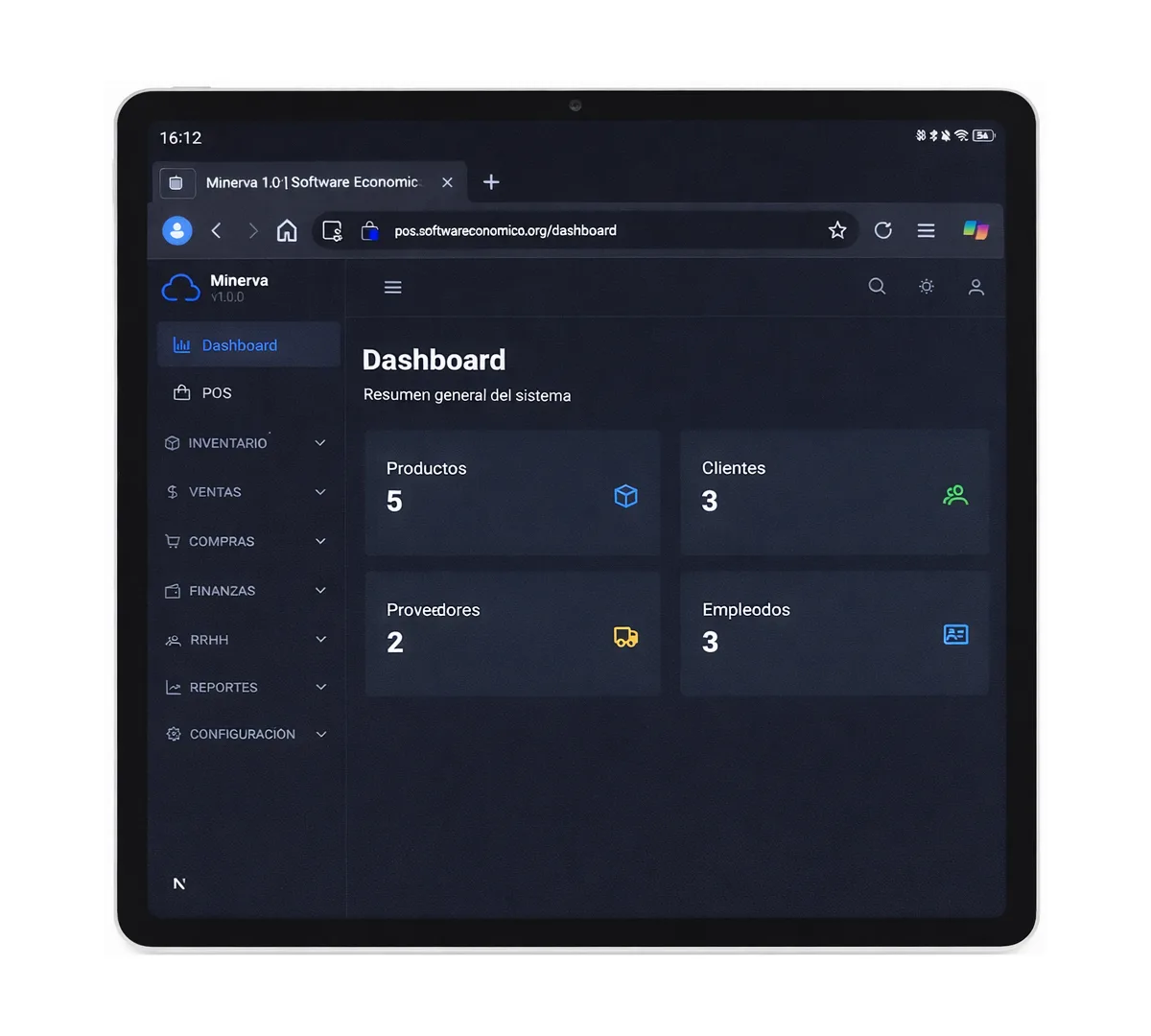 Minerva 1.0.0 - Gestión empresarial